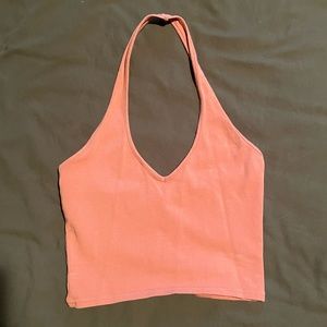 Express- cropped pink halter top, size xs